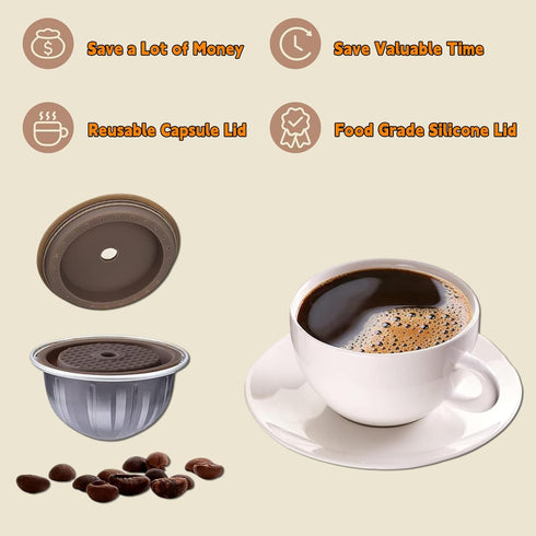 Refillable Vertuo Coffee Capsules Discs, 2 Pcs Reusable Coffee Capsule Lid for Vertuoline & Vertuo Pods