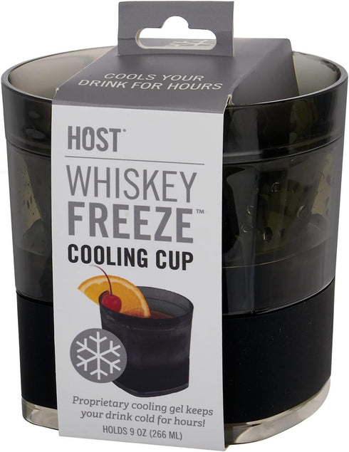 Host Freeze Cooling Cup - Old Fashioned Glass with Silicone Band for Bourbon, Scotch, Whiskey, Set of 1, Smoke