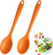2 Pcs Silicone Spoons for Cooking, Heat Resistant Non-Stick Mixing Spoon for Kitchen Baking Stirring Tools (Orange)