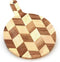 Acacia Wood Round Cutting Board with Handle, 9.85” x 13.75”, for Meat, Cheese, Pizza, Vegetables, Decorative Serving