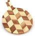 Acacia Wood Round Cutting Board with Handle, 9.85” x 13.75”, for Meat, Cheese, Pizza, Vegetables, Decorative Serving