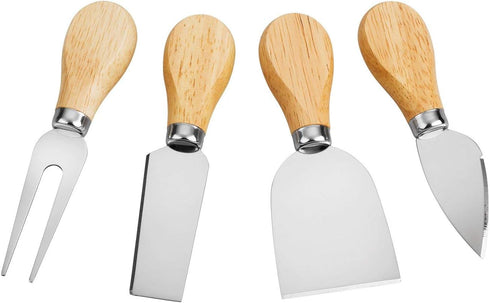 GLE2016 8 Set PCS Cheese Knives, with Wood Handle Stainless Steel Cheese Slicer Cheese Cutter,include:Mini Knife