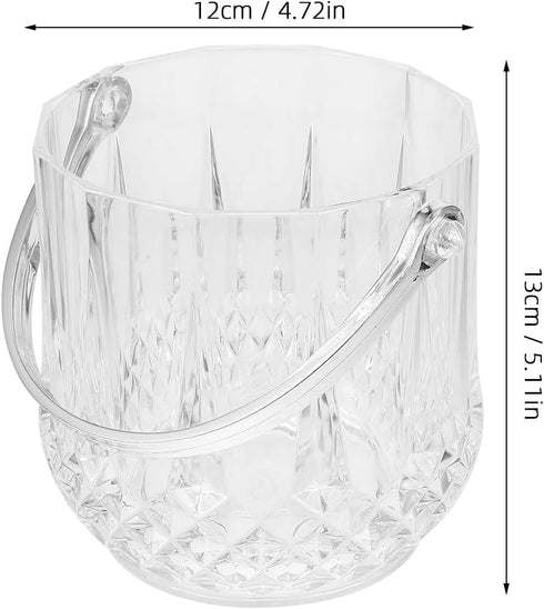 Cabilock Clear Plastic Ice Bucket with Ice Tongs Ice Tub Chiller Wine Bottle Chiller Ice Container for Party Bar