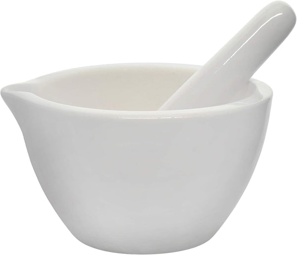 EISCO Porcelain Mortar & Pestle Set, 5oz, Unglazed for Kitchen or Laboratory