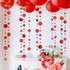 Decor365 Twinkle Star Garland Glitter Red Party Decorations, Star Banner Ceiling Hanging Streamer for Birthday