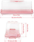 2-Pack Plastic Rectangular Bread Box with Clear Lid, Loaf Cake Keeper, Portable Bread Keeper Storage Container