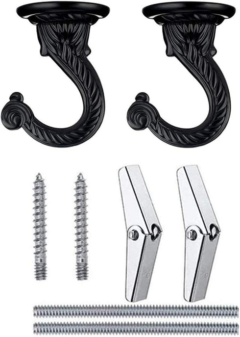 2 Sets 55mm/2.17" Heavy Duty Ceiling Hooks, Metal Ceiling Hooks with Hardware for Hanging Plants and Chandeliers