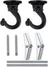 2 Sets 55mm/2.17" Heavy Duty Ceiling Hooks, Metal Ceiling Hooks with Hardware for Hanging Plants and Chandeliers