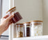 Lawei 4 Pack Glass Storage Jars with Airtight Bamboo Lids, 18.6 OZ Clear Glass Kitchen Canisters