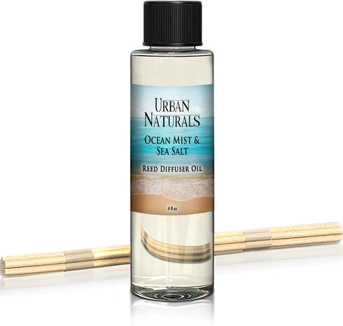 Urban Naturals Ocean Mist & Sea Salt Scented Oil Reed Diffuser Refill, 4 oz, Includes Reed Sticks
