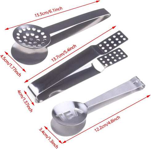 4 Pcs Stainless Steel Tea Bag Tongs Teabag Squeezer Strainer Holder Grip Metal Spoon Mini Sugar Clip Kitchen Bar Tools by Haishell
