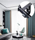 Curtain Rod Brackets 2pcs, Black Curtain Rod Holder for Drapery Rod with Diameter 1-1/8"(28mm) Installed to The Ceiling