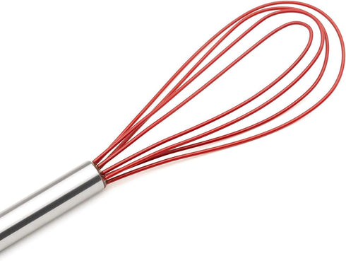 Cuisipro Silicone Flat Whisk, 10-Inch, Red