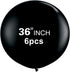 36 Inch Premium Helium Quality Latex Round Black Balloons, Giant Balloons for Event Decorations, 6pcs Black