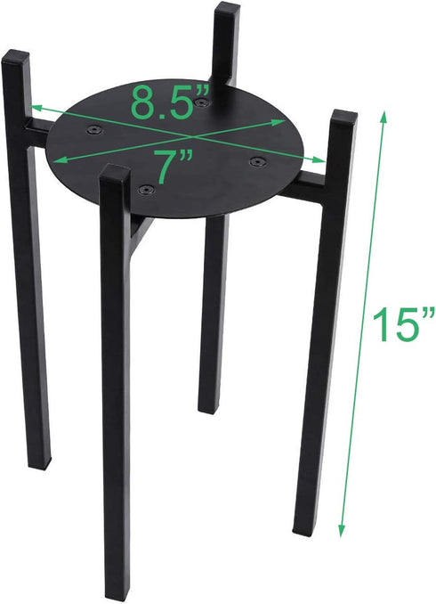 (15" Sunnyglade Plant Stand Metal Potted Plant Holder Sturdy, Galvanized Steel Pot Stand with Stylish Mid-Century
