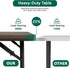 4FT Folding Table Heavy Duty Plastic Table with Handle, Foldable&Portable, Fold-in-Half Utility Tables for Outdoor