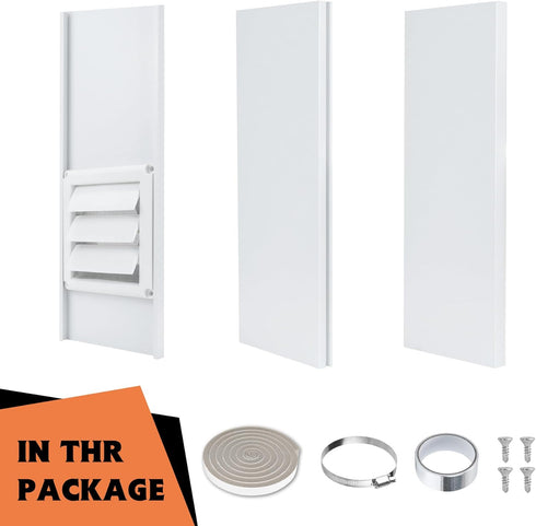 GCGOODS Dryer Vent Window Kit for 4 Inch Dryer Hose, Adjustable Kit with Cover and Universal Sealing Panels