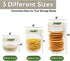 Food Storage Jar Containers - Borosilicate Glass Vacuum Seal Lids, Airtight Canister Set for Flour, Cereal, Pasta, 3pc