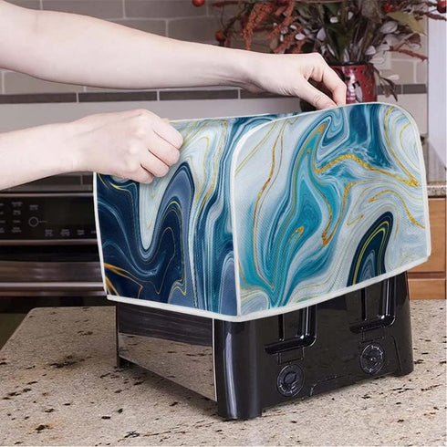 Turquoise Marble 2, 4 Slice Toaster Cover, Dust Protection & Waterproof Small Appliance Universal Size