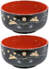 JapanBargain 2943 Soup Bowls, Japanese Plastic Cereal Rice Bowls, Bunny and Moon Pattern, 5-inch, 4 Pack