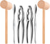 6Pcs Crab Crackers and Tools, 2 Forks, 2 Lobster Crackers, Nut Cracker, 2 Lobster Mallets
