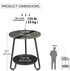 2 Tier Coffee Table in Living Room, Industrial Style Round Coffee Table with Metal Tray, Wood Small Outdoor Coffee