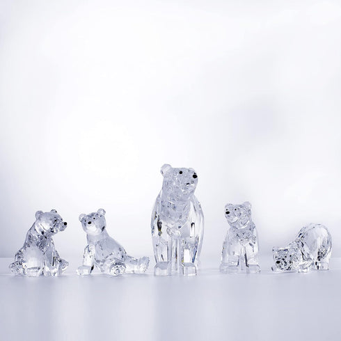 Charming Acrylic Bear Figurine - Cute Animal Decor for Home & Office (B)
