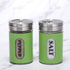 Salt and Pepper Shakers Stainless Steel and Glass Set with Adjustable Pour Holes (Green) by STJKBDFC