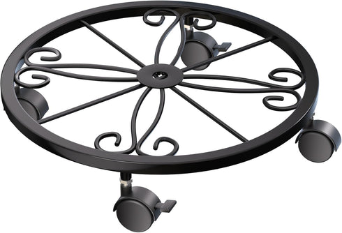 KOOKASHOP 10" 1 Pack 360 Plant Caddy with Wheels, Plant Stand with Wheels, Lockable Plant Rollers Plant Dolly, Plant