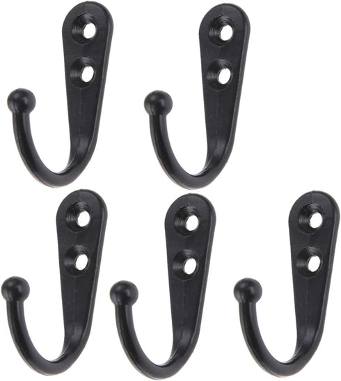 Yetaha 20PCS Wall Mounted Hooks with 40 Screws, Double Holes Towel Robe Hat Coat Hook for Kitchen, Bathroom, Bedroom,