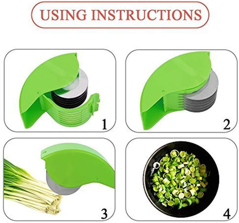 AOZBZ Herb Roller Mincer, Manual Hand Scallion Chive Mint Cutter with 6 Stainless Steel Blades