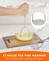 304 Brigii Potato Masher, Dual Arc for Easy, Labor-Saving Mashing, Stainless Steel, Sturdy and Durable One-Piece Potato