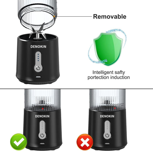 Portable Blender, Personal Size USB Rechargeable Mini Blender for Smoothies and Shakes, Stronger Motor Household