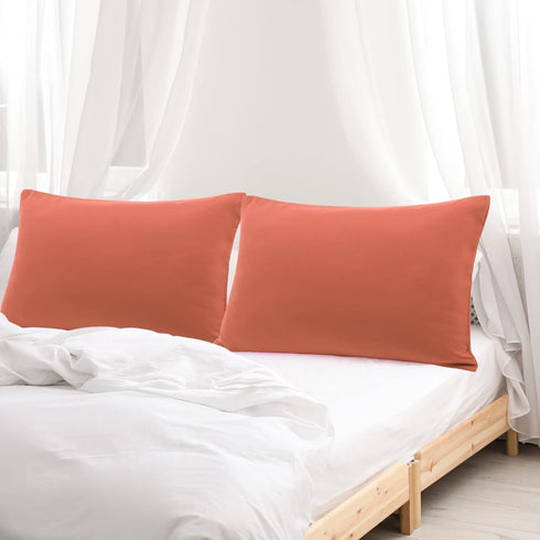 uxcell 2 Pack Pillow Cases, Soft 1800 Series Microfiber Pillowcases Set with Zipper King (20"x36") - Orange