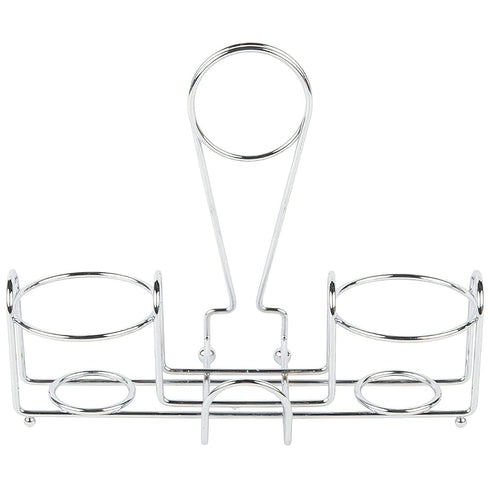 G.E.T. Chrome Metal Two Compartment Condiment Caddy - 4-22735 Metal Table Caddies Collection
