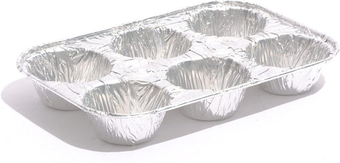 10pack Muffin Pan, 6-Cup Aluminum Pans for Baking Cupcakes, Muffins, and Mini Pies