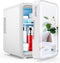 ECOWELL Mini Skincare Fridge with LED Mirror, 4L/6 Can for Makeup Cosmetic Beauty, Small Refrigerator for Bedroom Office