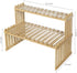 2 2 MyGift Natural Bamboo Indoor Plant Stand for Desk, Tier Desktop Shelf Organizer Rack with Slatted Shelves