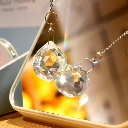 3pcs 40mm K9 MerryNine Clear TOP Crystal Prism Ball Pendant kit Sunshine Catcher Rainbow Pendants Maker, Hanging