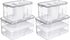 SANNO Fridge Produce Saver Storage Containers - Stackable Vegetable Fruit Bins, Set of 4 Fresh Keeper Organizer Drawers