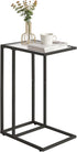 YMYNY C-Shaped End Table, Tempered Glass Sofa Side Table, TV Tray CouchTable