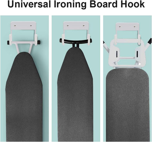 Ironing Board Hanger Wall Mount Organizer, Storage Rack for Laundry Rooms