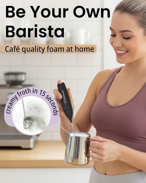 Elementi Powerful Matcha Whisk Lightweight Matcha Frother Wand & Drink Mixer Handheld, High Speed Mini Whisk for Tea