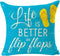 Bnitoam Summer Beach Phrases Cotton Linen Square Decorative Throw Pillow Cover, 18 x 18 inch, for Sofa Bed Couch