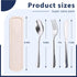 HANSGO 3PCS Portable Utensils Set with Case, Travel Cutlery Set Stainless Steel Utensils Reusable Silverware for Lunch Camping School Picnic Office Dishwasher Safe Beige by HANSGO