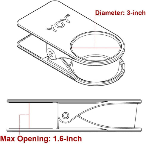 2 Pack YOY Drink Cup Holder Clip - Table Desk Side Water Glass Beer Bottle Beverage Soda Coffee Mug Holder Cup Saucer