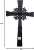 Dicksons Antiqued Double Layer Decorative Hanging Wall Cross, 15 Inch Wood and Metal
