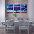Canvas Wall Art for Living Room, Boho Decor for Bedroom, Aurora Purple Tree Scenery Painting, 12" X 16" 3 Piece