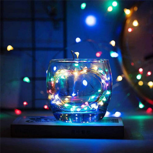 Waterproof LED String Lights, 2 Pack 20ft 60 LED Festival Decorations, Battery Powered Copper Wire Fairy Lights