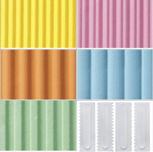 4 Pcs/set Plastic Cake Scraper Decorating Tools, Sawtooth Comb, Mousse Butter Cream Icing Smoother for DIY Baking